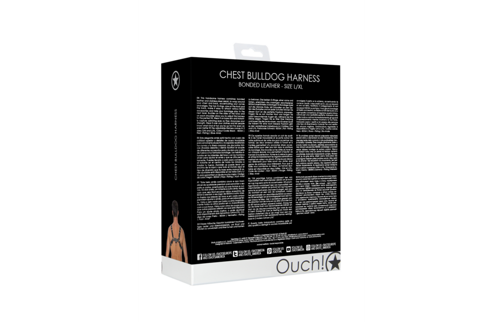 Bulldog Leder-Brustgeschirr L/XL – Cool & verstellbar
