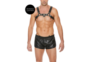 Bulldog Leather Chest Harness S/M - Cool & Adjustable