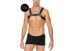 Leather Bulldog Harness With Buckles L/XL – Tough & Adjustable