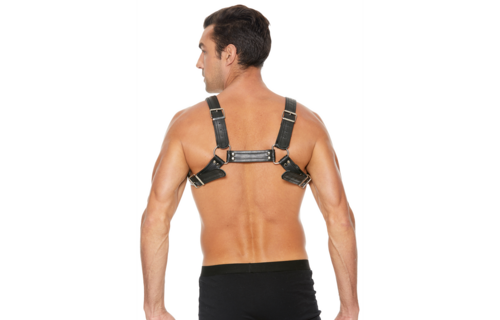 Leather Bulldog Harness with Buckles - L/XL