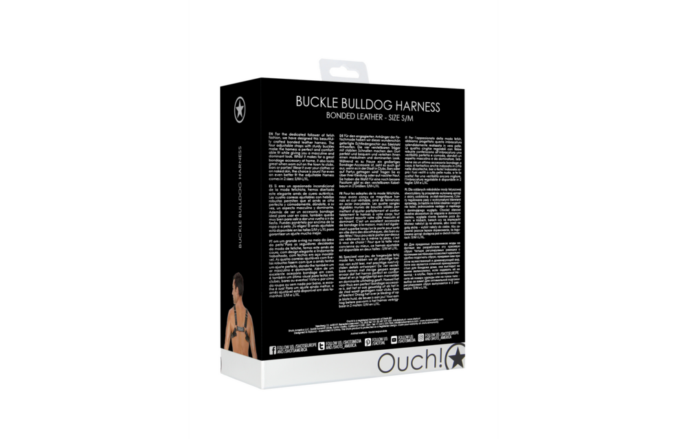 Leren Bulldog Harnas S/M – Stoer, Verstelbaar & Komfortabel