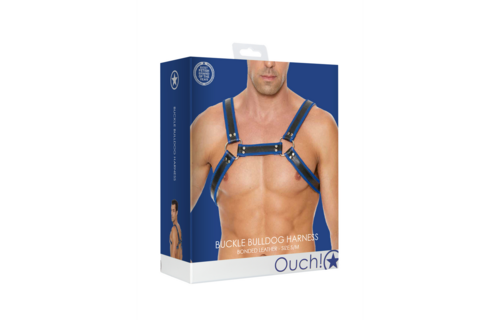 Leren Bulldog Harnas met Gespen - S/M