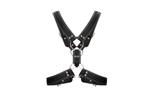 Cooles schottisches Ledergeschirr S/M mit Edelstahlringen – BDSM-Ausrüstung