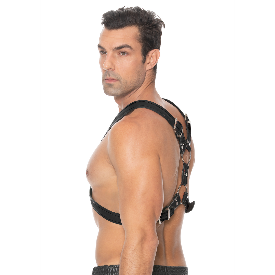 Tough Scottish Leather Harness S/M With Stainless Steel Rings – BDSM Gear