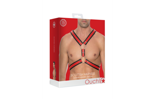 Scottish Leather Harness L/XL Red | Tough & Adjustable BDSM