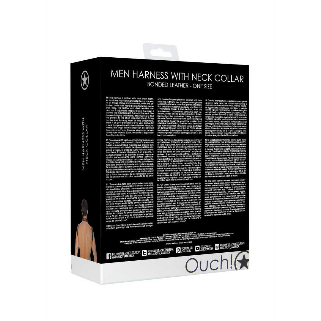 Herren-Harness mit Halsband – Cool, verstellbar & Leder-Design