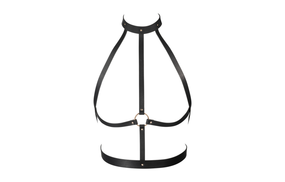 H Harness Vegan Leather Corset – Cool & Adjustable in Black