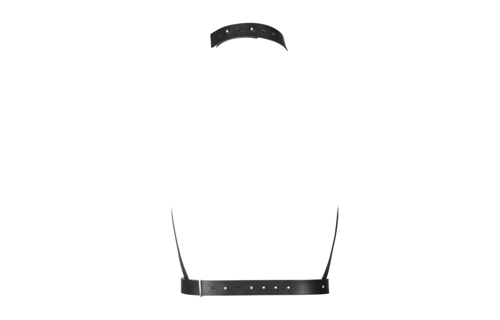 H Harness Vegan Leather Corset – Cool & Adjustable in Black