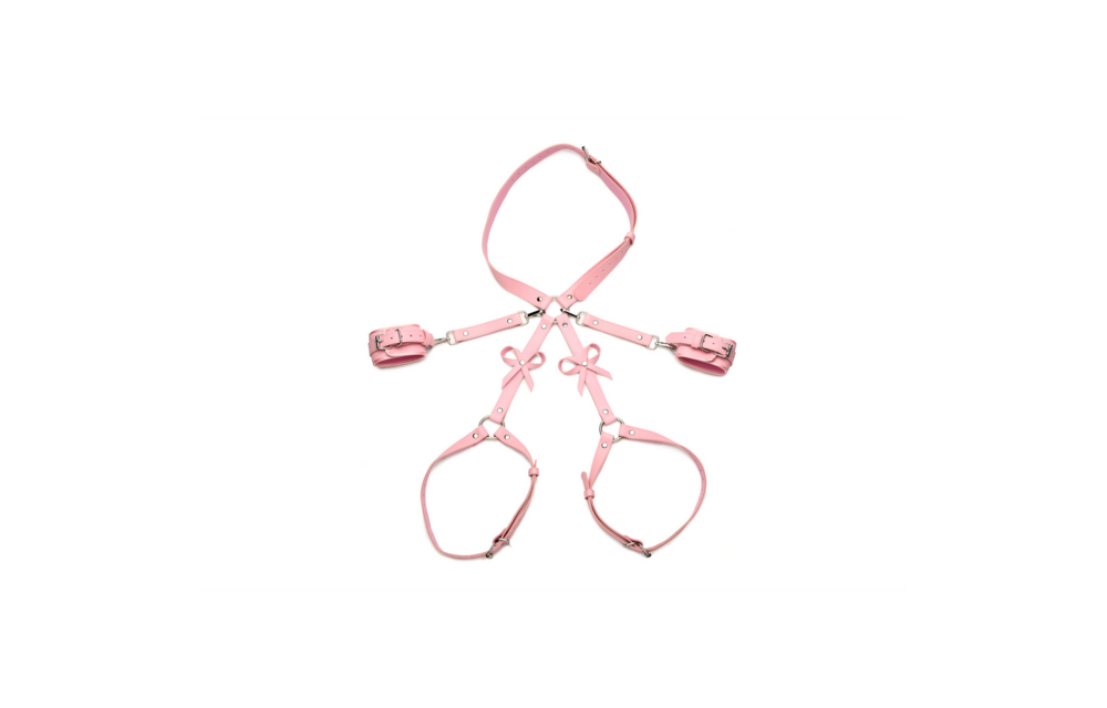 Bondage-Harness XL/2XL Rosa mit Schleifen – Verspielt & Stilvoll