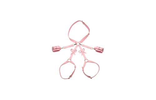 Bondage Harness XL/2XL Pink With Bows – Playful & Stylish