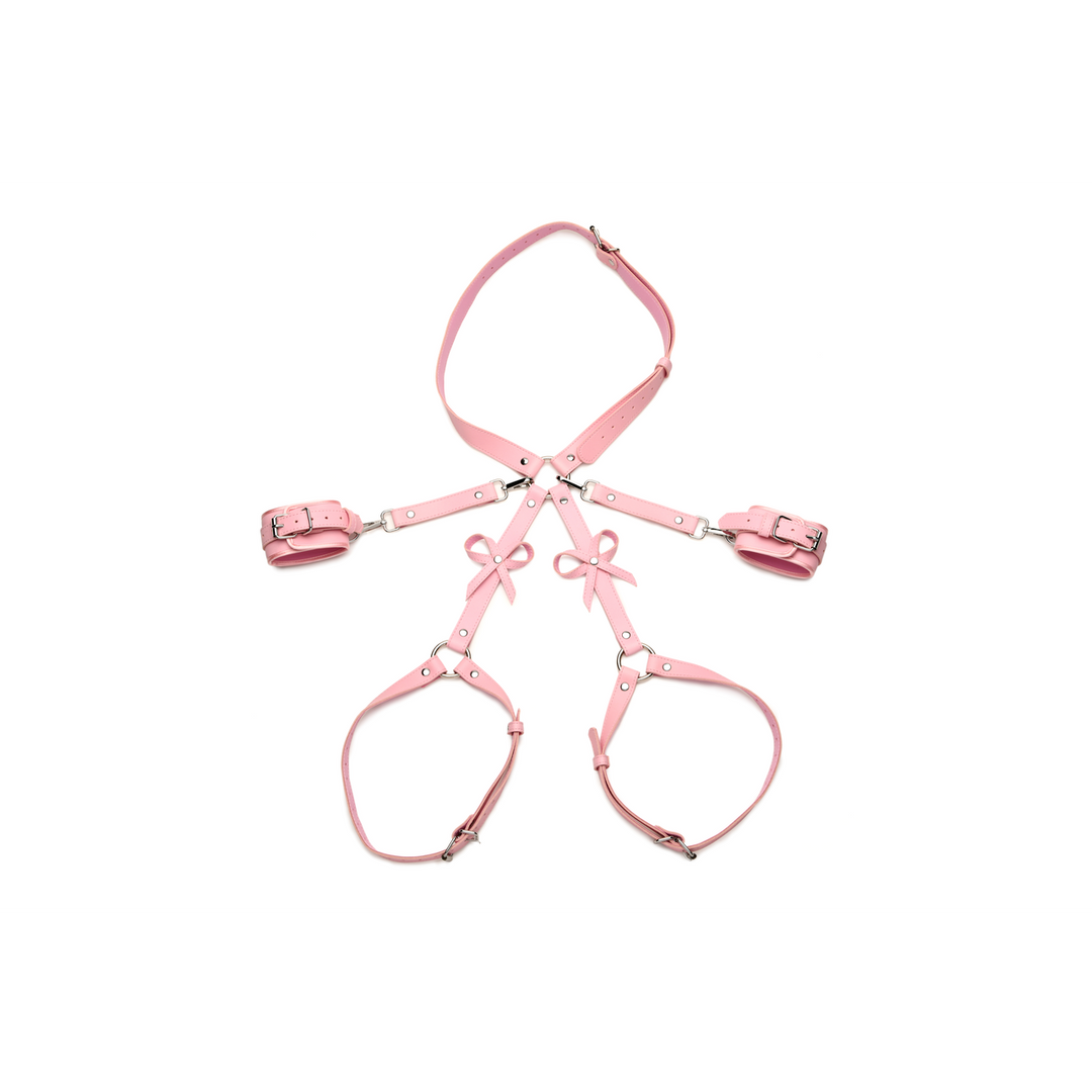 Bondage Harness XL/2XL Pink With Bows – Playful & Stylish