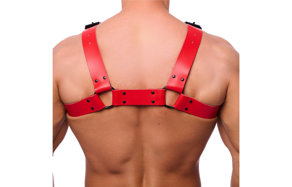 Bulldog Lederharnisch Rot S/M – Stilvoll und langlebig