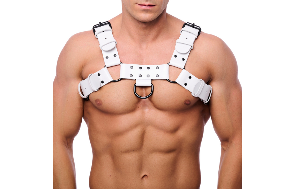 Bulldog Leather Harness White L/XL | Stylish & Durable