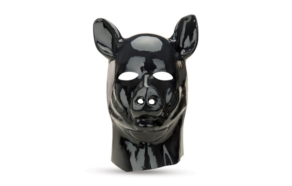 Latex Varkenskap Zwart | Prowler Red Pig Hood Kinky Speels
