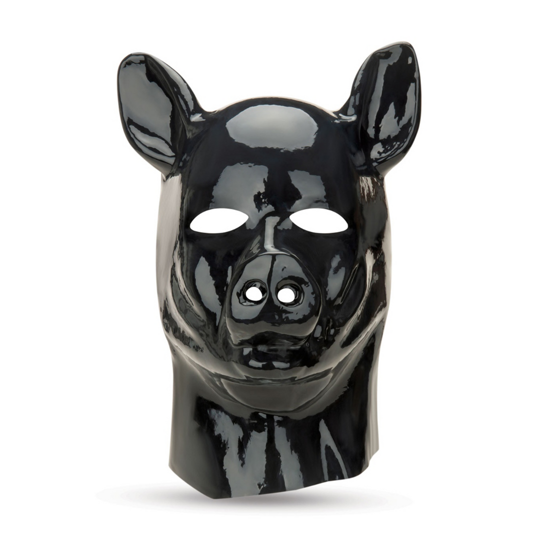 Latex Pig Hood Black | Prowler Red Pig Hood Kinky Playful
