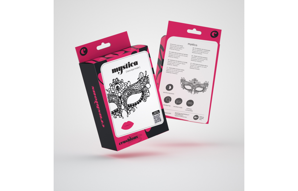 Mystica Zwart Kantmasker | Elegant & Verleidelijk Accessoire