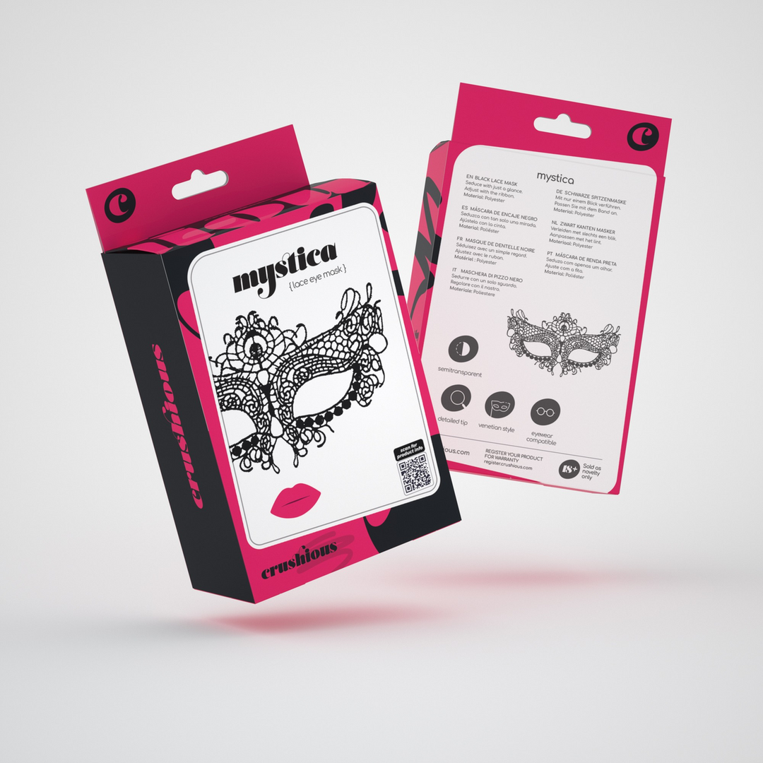 Mystica Schwarzes Spitzenmaske | Elegantes & verführerisches Accessoire