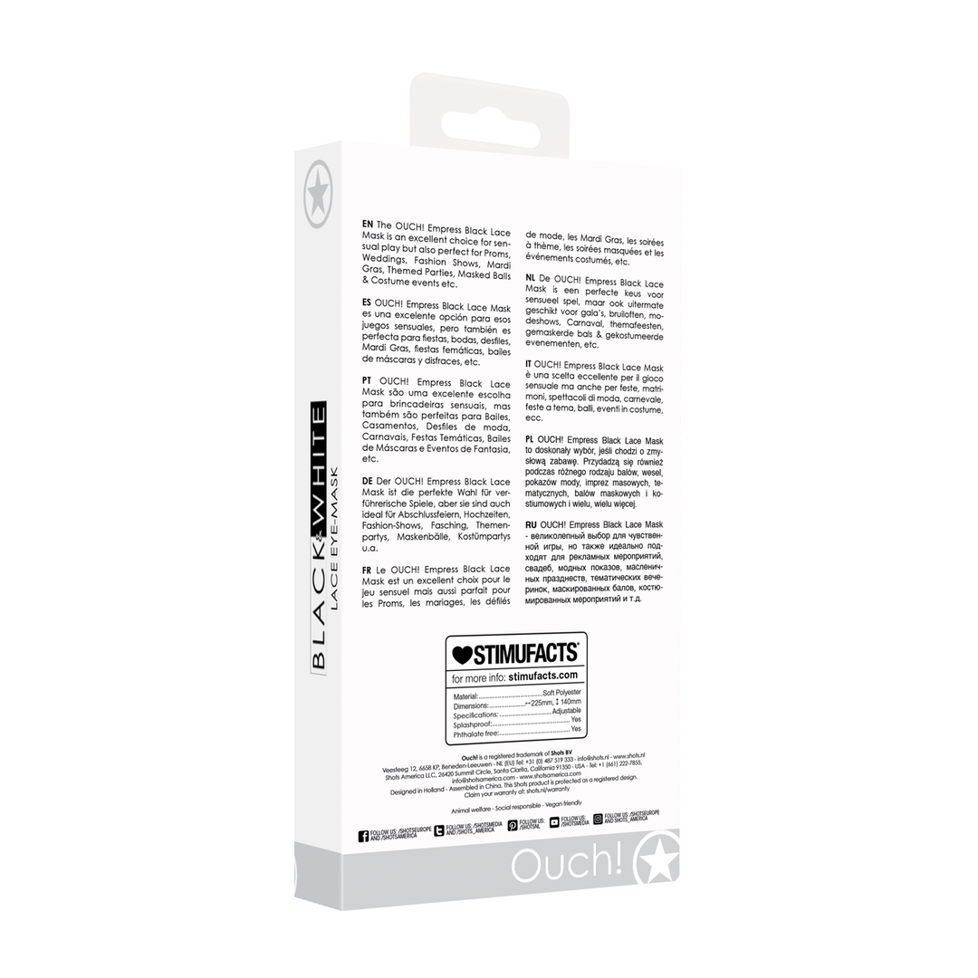 Keizerin Kantmasker Zwart | Elegant & Comfortabel Masker