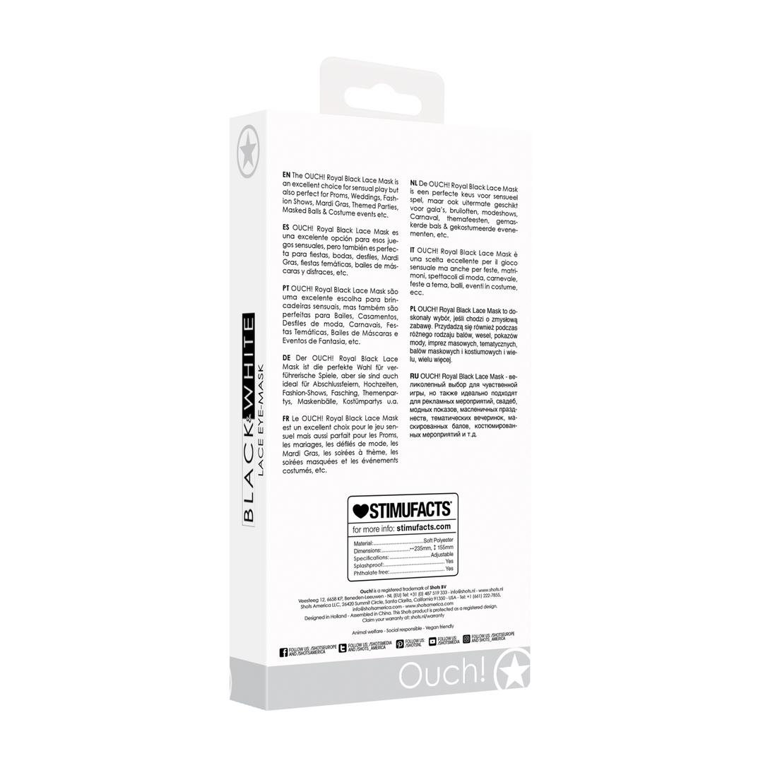 Königliche Spitzenmaske Schwarz | Stilvoll & geheimnisvoll Venedig