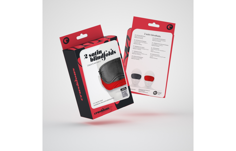 Satijnen Oogmaskers Twin Pack Zwart/Rood | Sensuele Blinddoeken