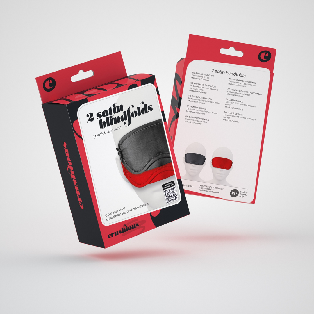 Satin Eye Masks Twin Pack Black/Red | Sensual Blindfolds