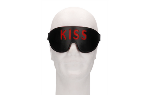 Blinddoek Kiss Zwart Leren Oogmasker Voor Meer Spanning