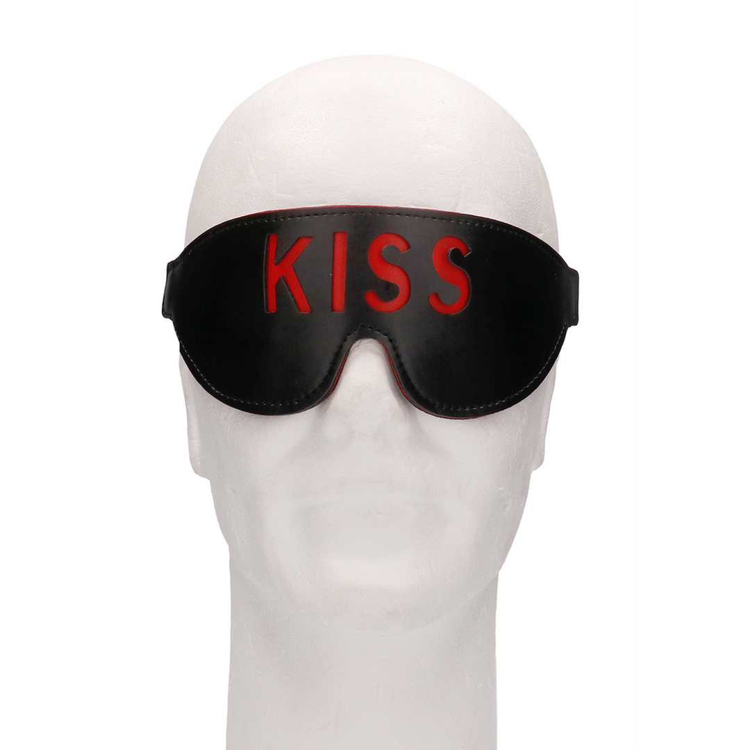 Blinddoek Kiss Zwart Leren Oogmasker Voor Meer Spanning