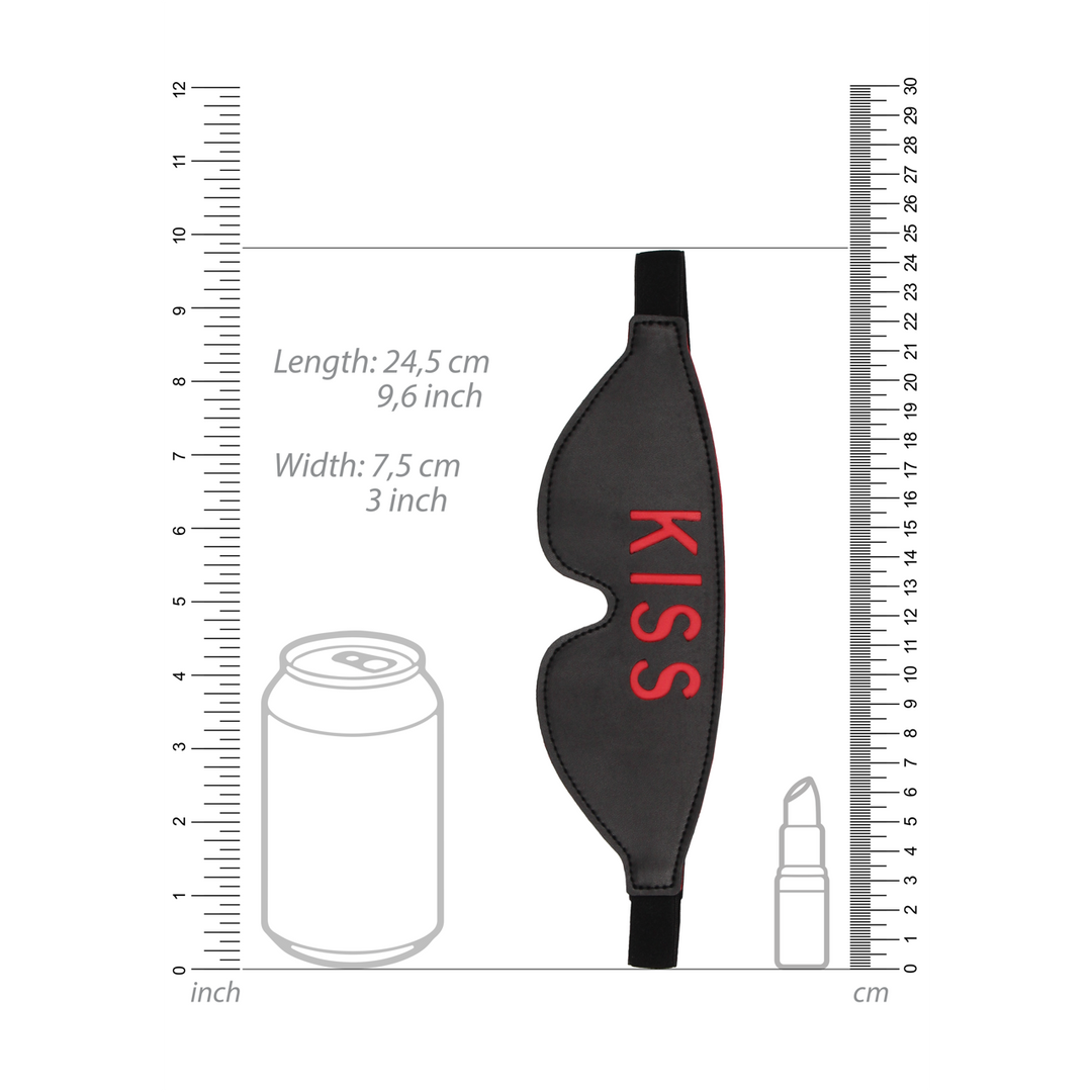 Blinddoek Kiss Zwart Leren Oogmasker Voor Meer Spanning