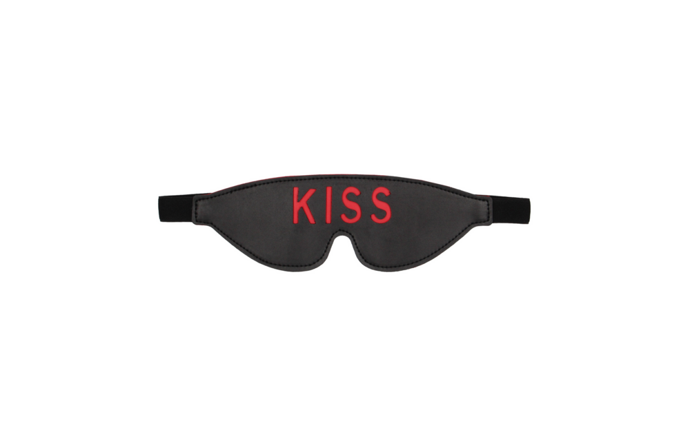 Blinddoek Kiss Zwart Leren Oogmasker Voor Meer Spanning
