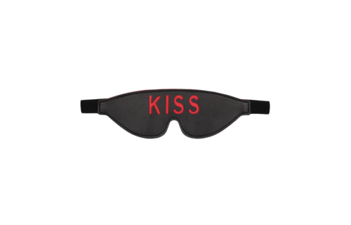 Blinddoek Kiss Zwart Leren Oogmasker Voor Meer Spanning