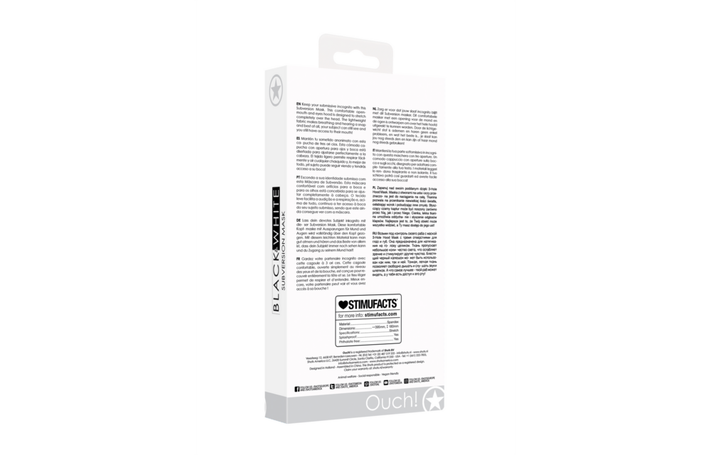 Subversie Masker Zwart | Comfort & Discrete Controle