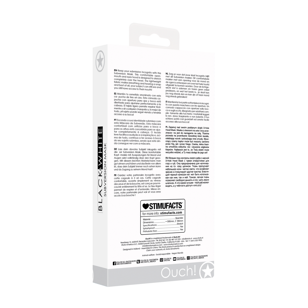 Subversie Masker Zwart | Comfort & Discrete Controle