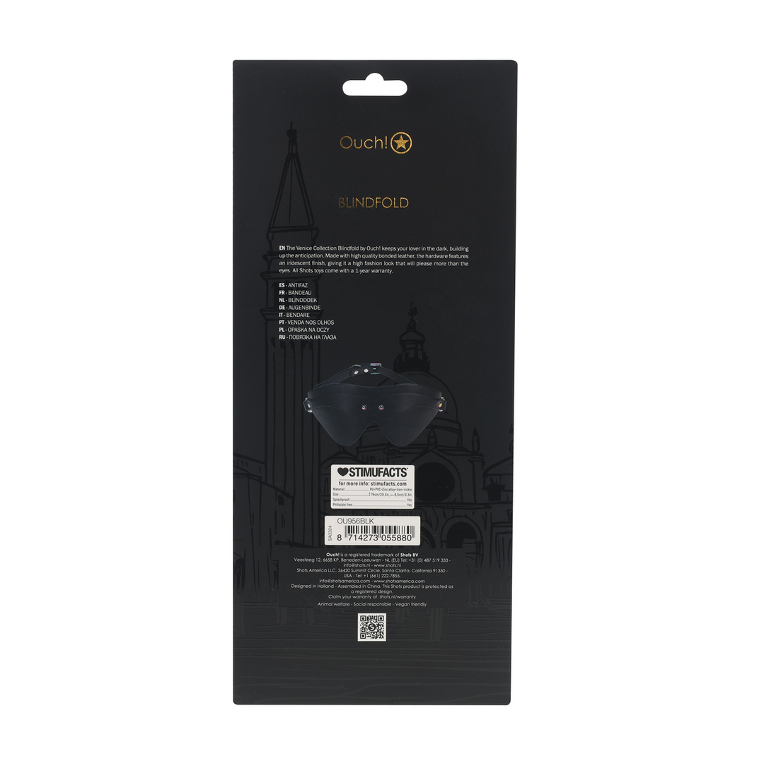 Venice Collection Eye Mask Black | Luxurious & Stylish Blindfold