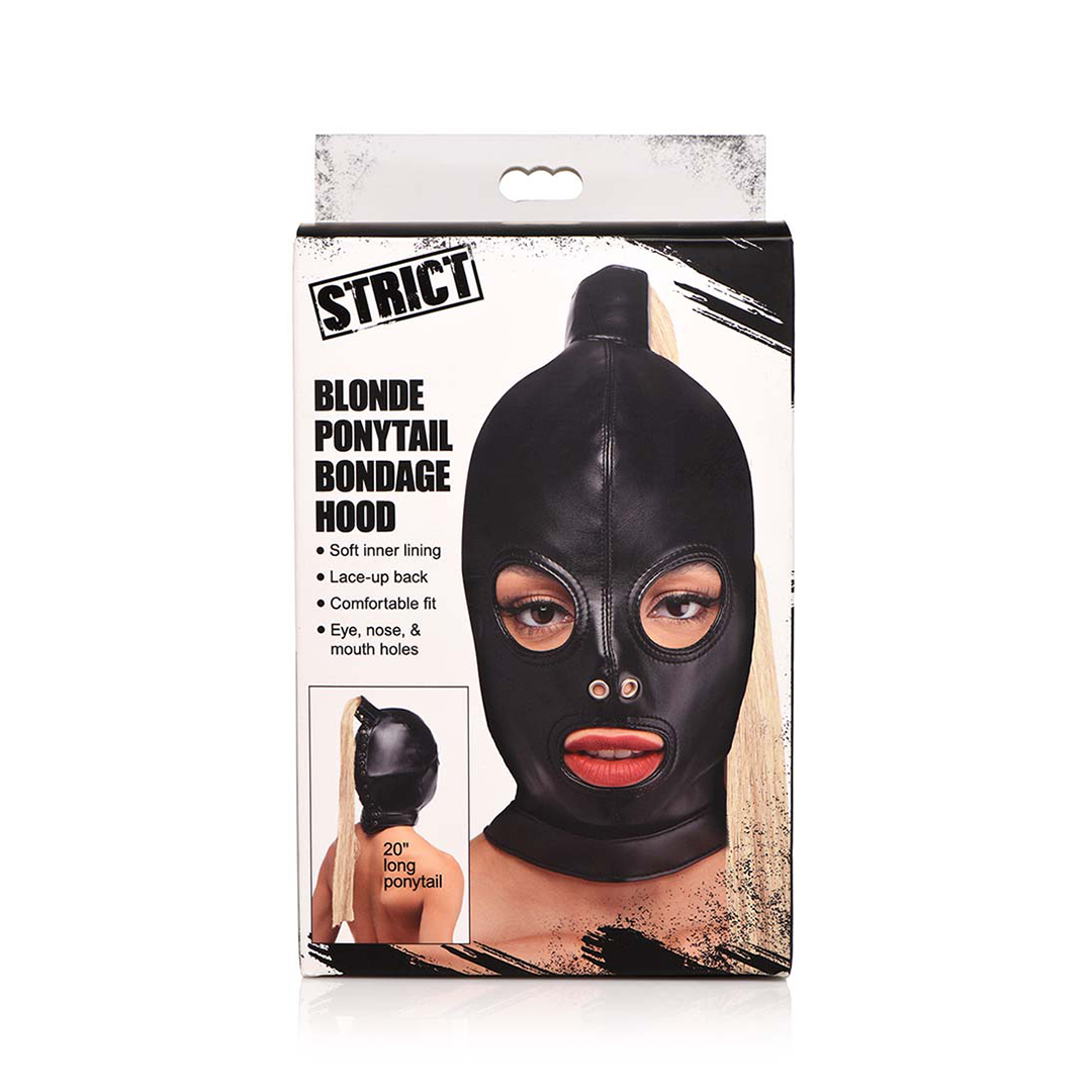Bondagemasker Met Blonde Paardenstaart - Mysterieuze Stijl