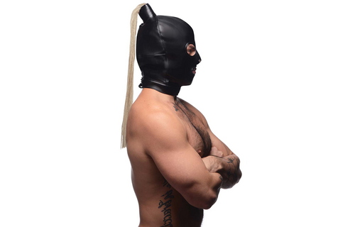 Bondagemasker Met Blonde Paardenstaart - Mysterieuze Stijl