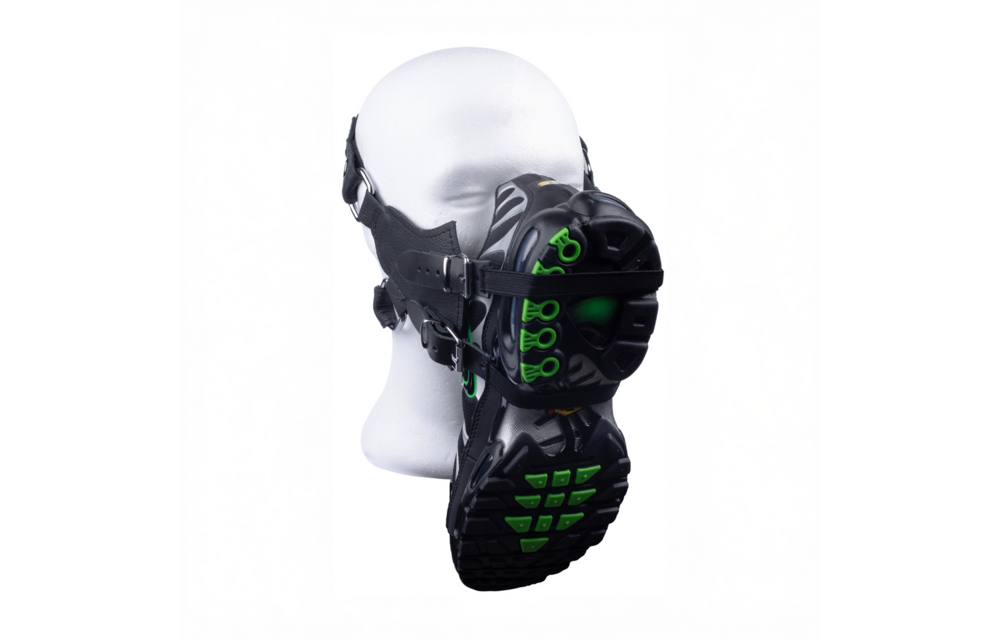 Sniff My Sneaker Leren Masker Zwart – Stoer & Duurzaam