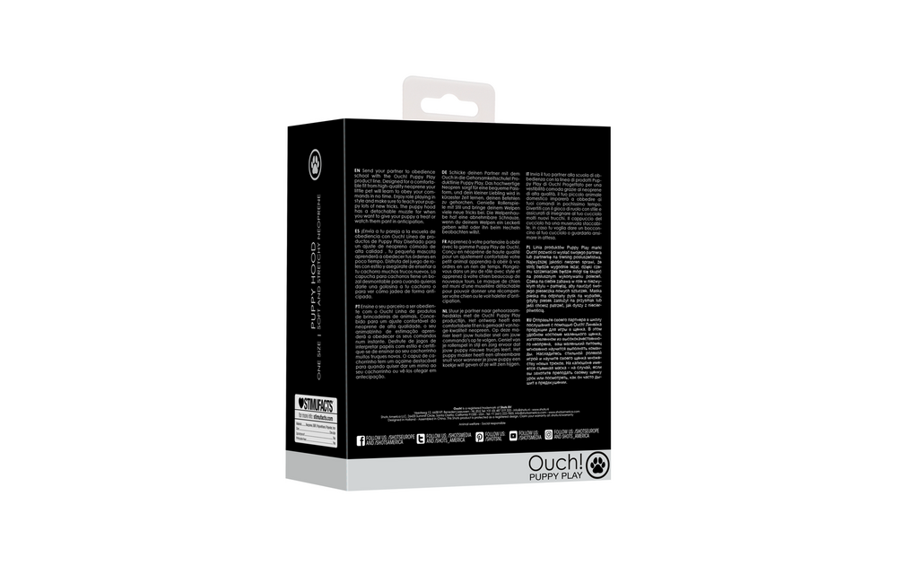 Neoprene Puppy Mask Black - Comfortable & Durable Training