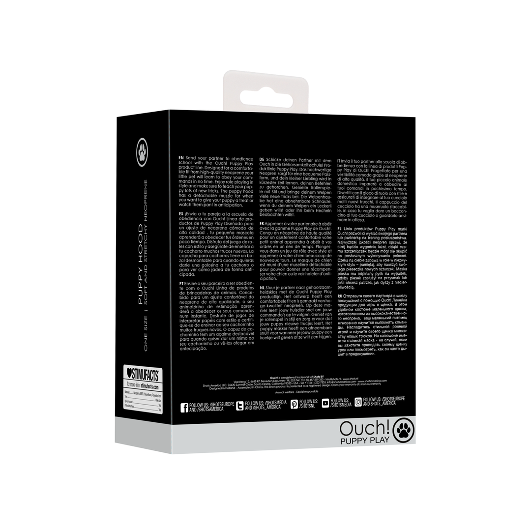 Neopreen Puppy Mask - Zwart