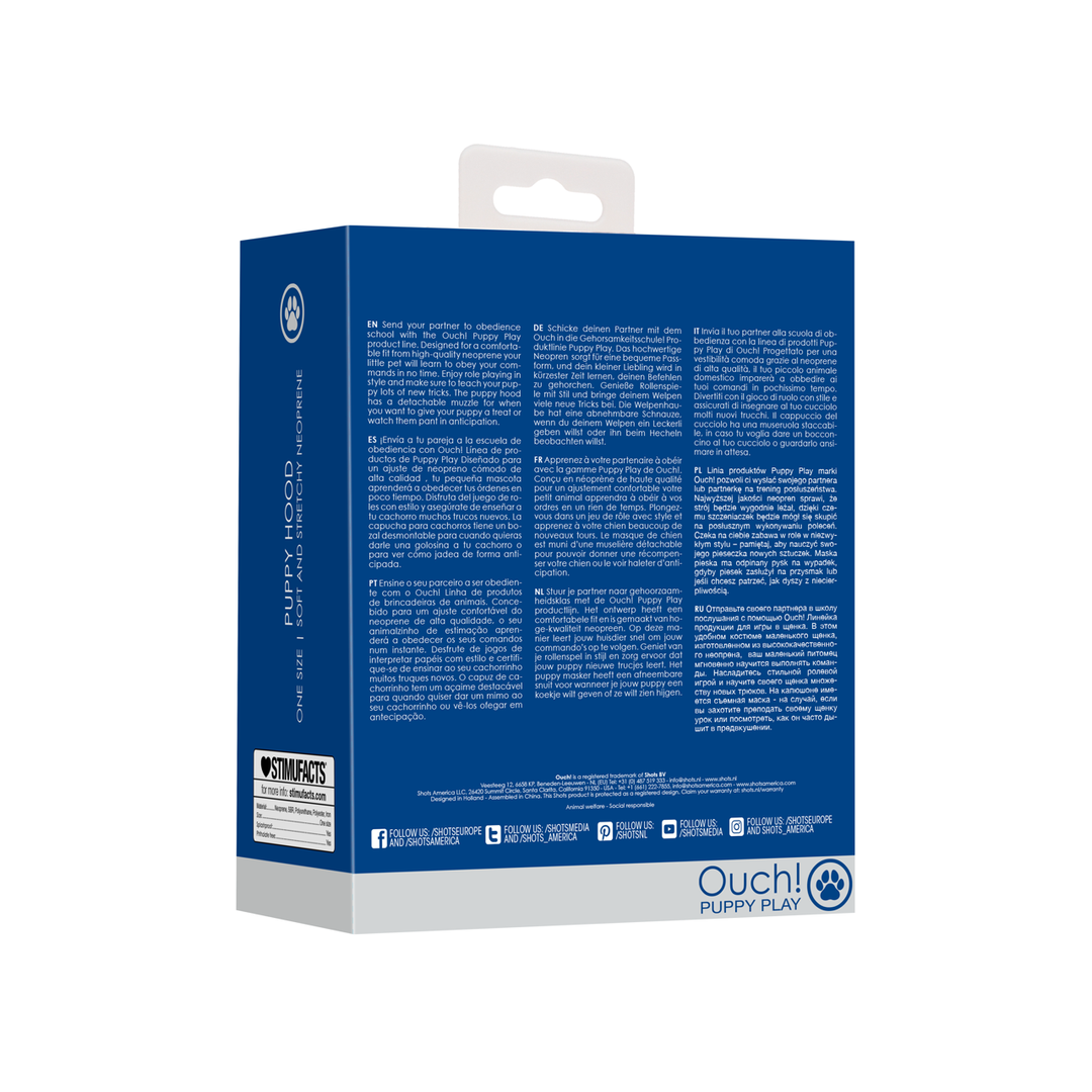 Neoprene Puppy Mask Blue – Comfortable & Stylish Puppy Hood