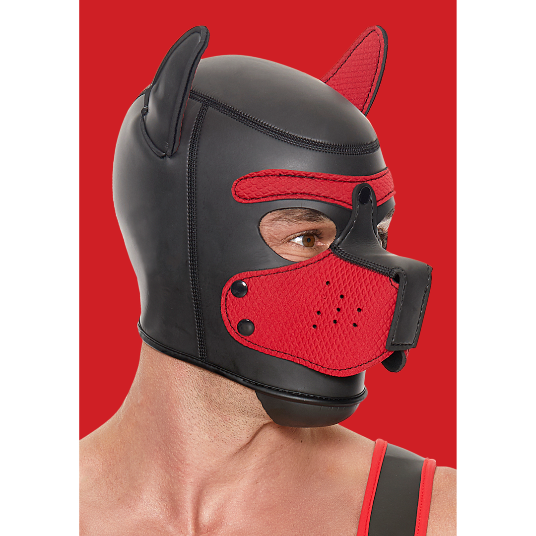 Neopreen Puppy Masker Rood - Comfort & Controle Ouch!