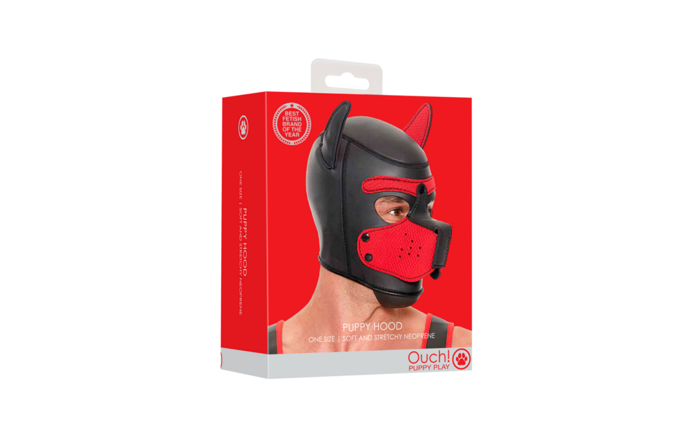 Neopreen Puppy Masker Rood - Comfort & Controle Ouch!