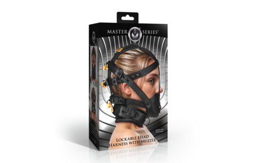 Adjustable Black Head Harness With Muzzle | Comfort & Style