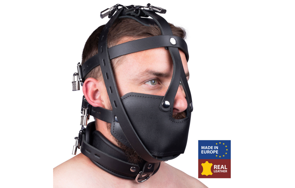 Stylish Black Leather Mask | Sturdy & European Craftsmanship