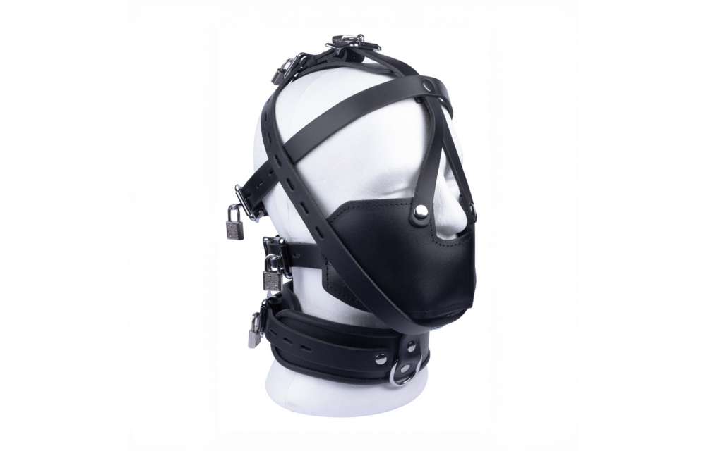 Stylish Black Leather Mask | Sturdy & European Craftsmanship