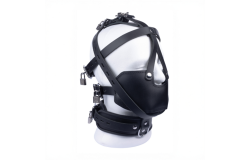 Stijlvol Zwart Leren Masker | Stevig & Europees Ambacht