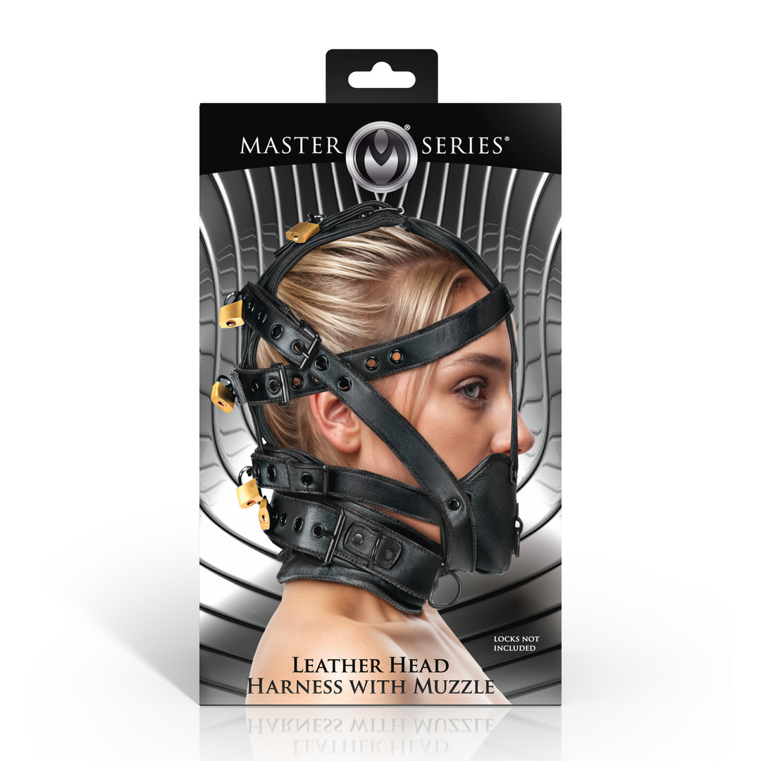 Leather Head Harness with Muzzle Black – Stylish & Comfortable