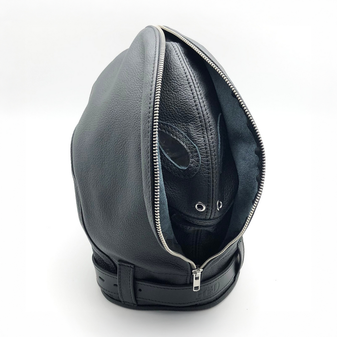 Sensorial Leather Balaclava - Black