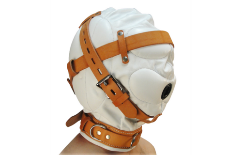 Total Sensory Deprivation Leather Hood M/L White – Xr Brands