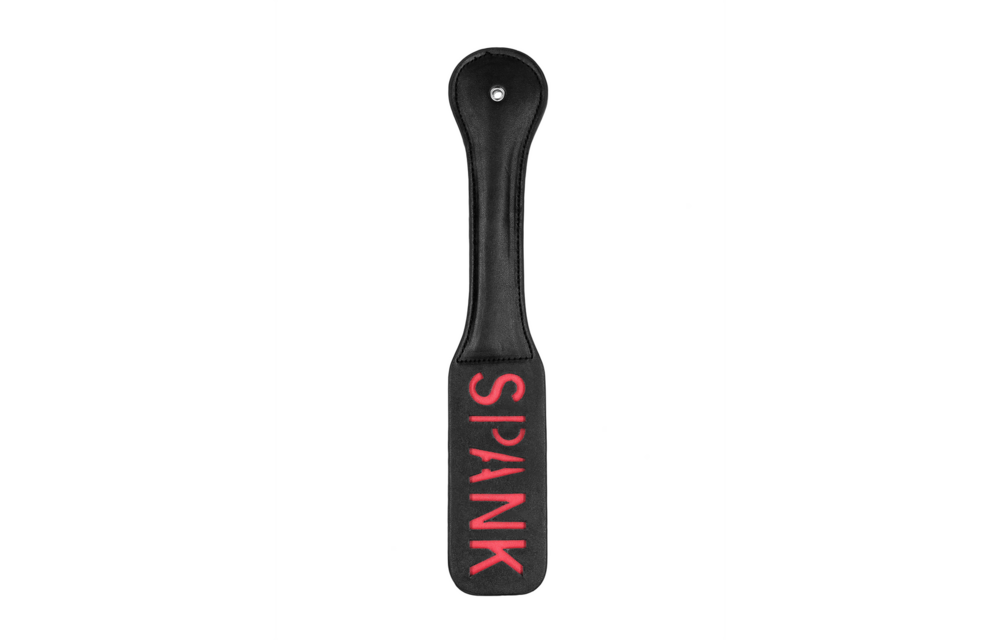 Paddle Spank Black Leather – Tough & Durable With Mirror Text