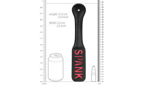 Paddle Spank Schwarzes Leder – Robust & Langlebig Mit Spiegeltext
